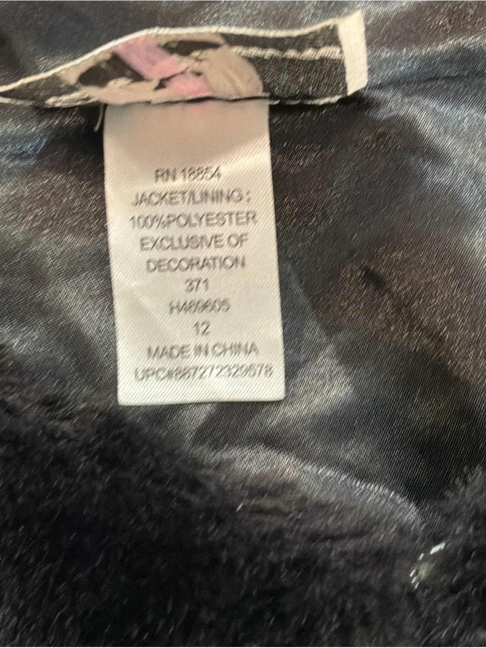 Rare Editions Faux Fur Shrug Girls 12 H469605 Black Rhinestone Button Bolero